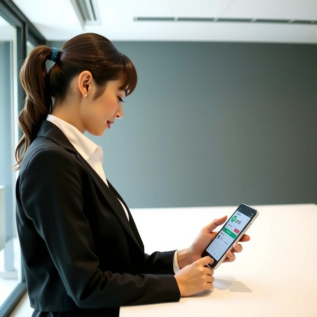 Employee using mobile portal for convenience