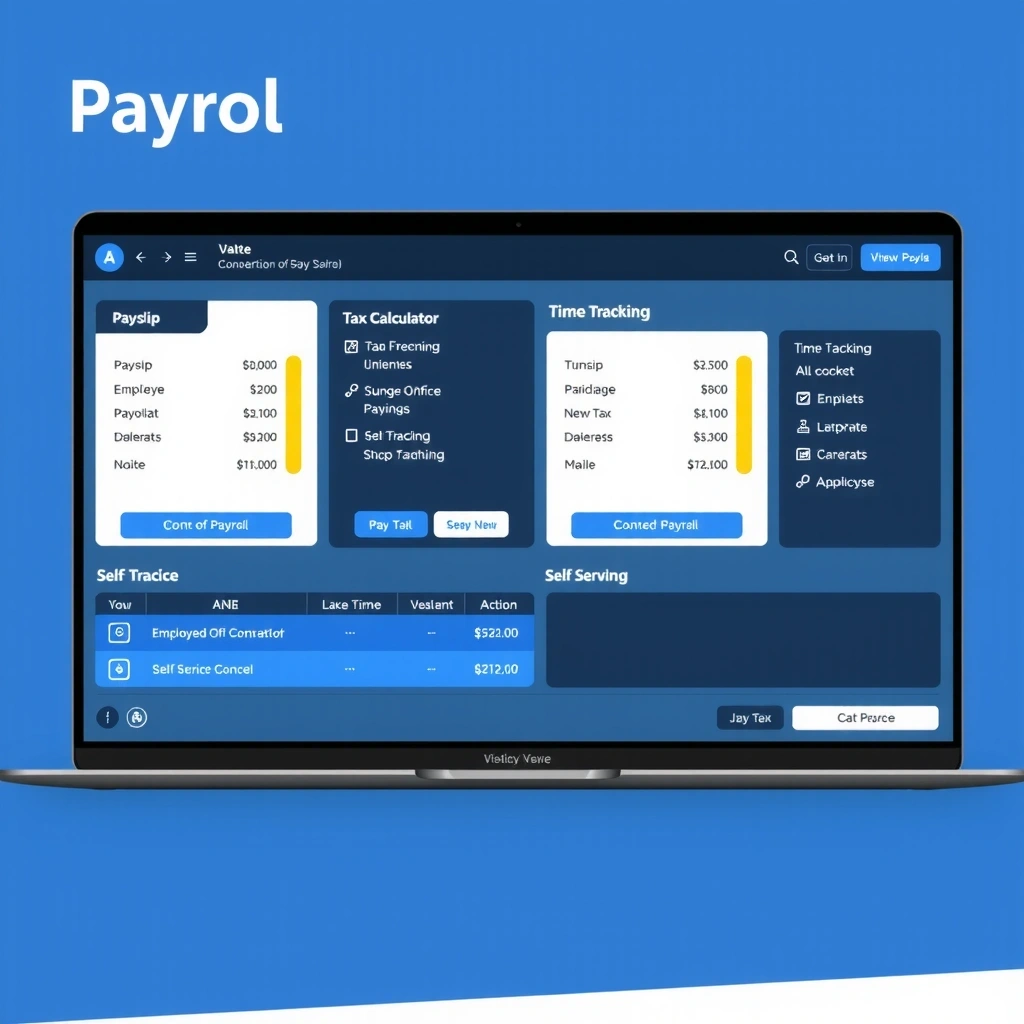 Payroll software interface showing employee dashboard
